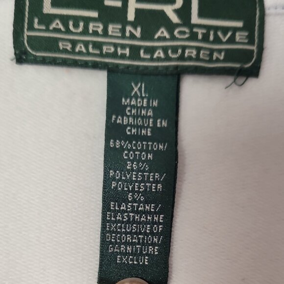 Lauren Active Womens White & Blue Track Jacket XL Cotton Polyester Blend - Picture 3 of 13